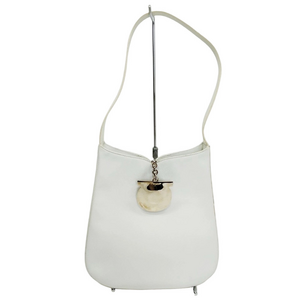 Salvatore Ferragamo Gancini White Shoulder Bag
